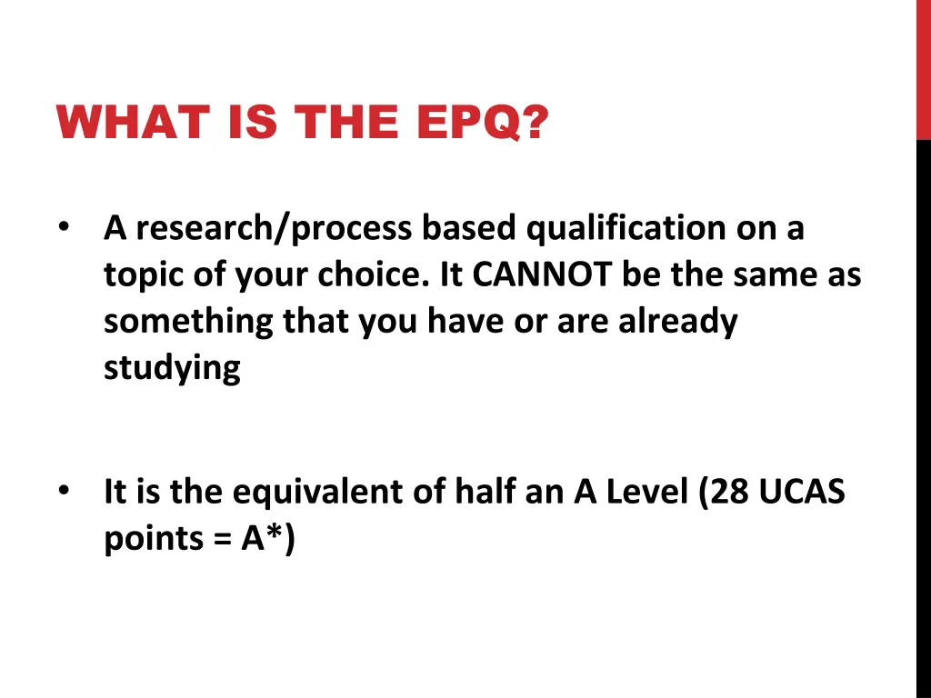 what is the epq