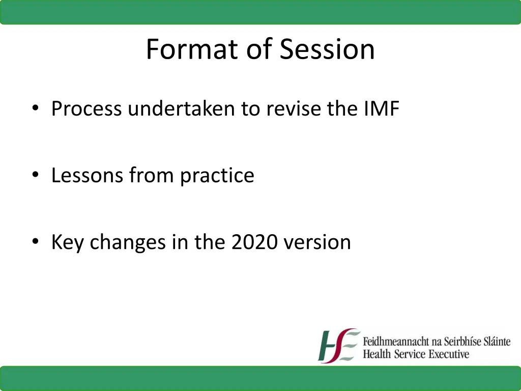 format of session