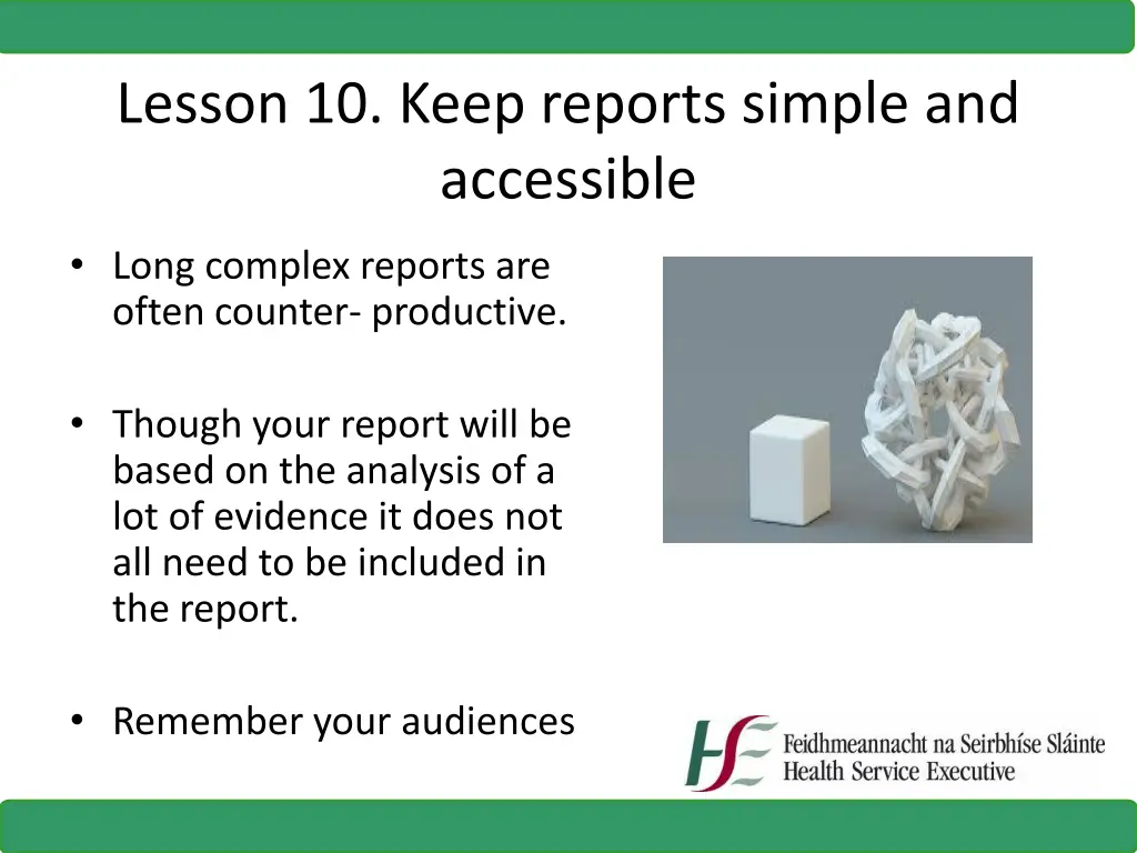 lesson 10 keep reports simple and accessible