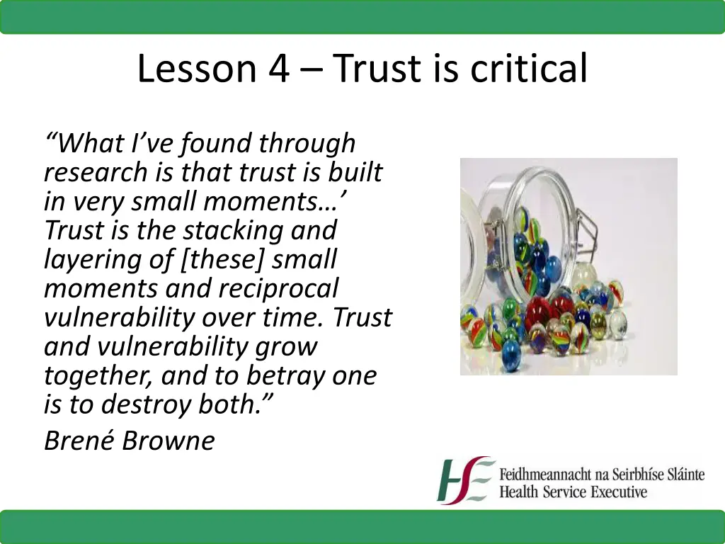 lesson 4 trust is critical