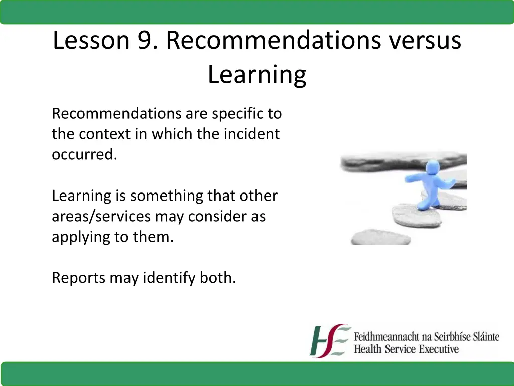 lesson 9 recommendations versus learning