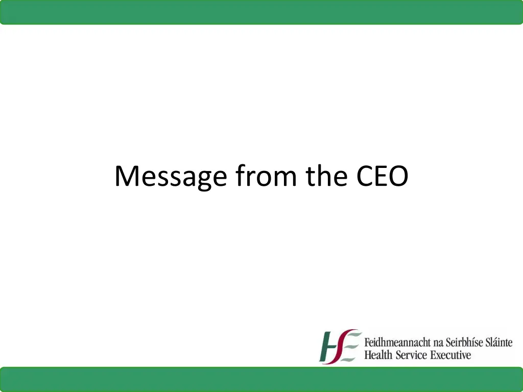 message from the ceo