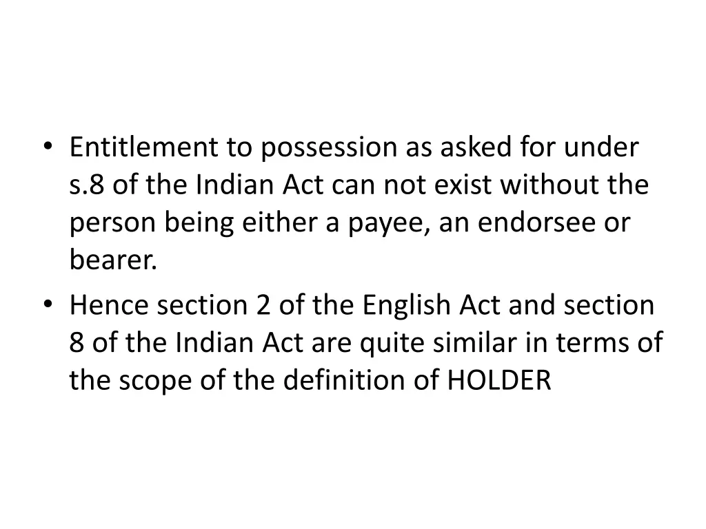 entitlement to possession as asked for under