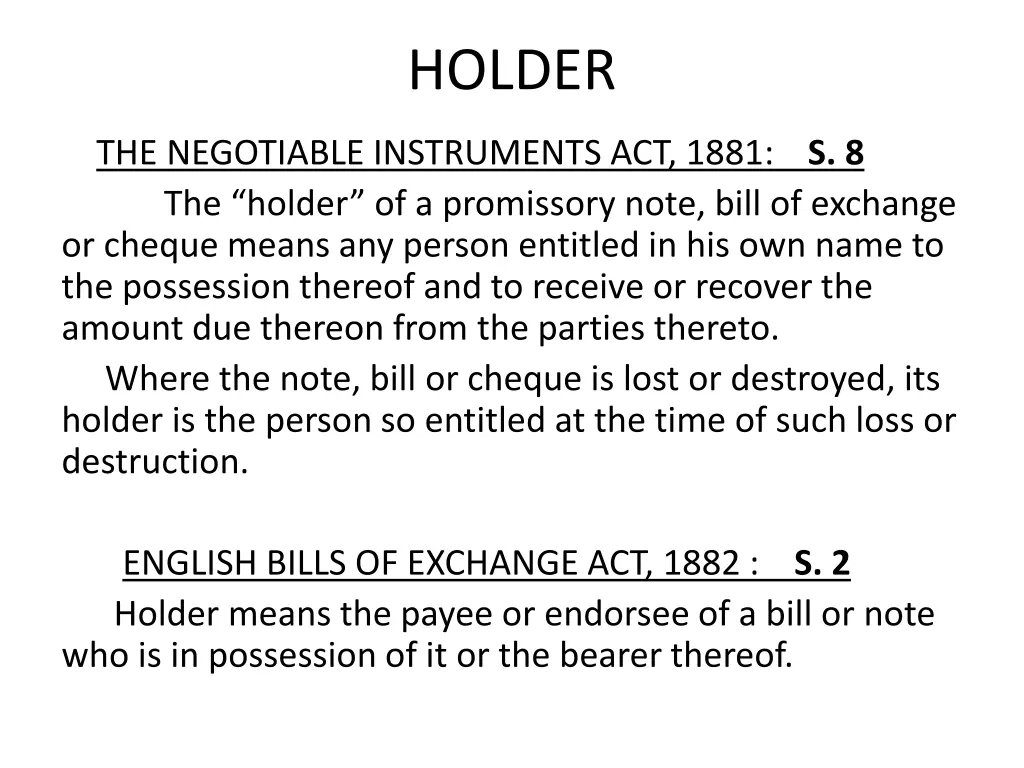 holder