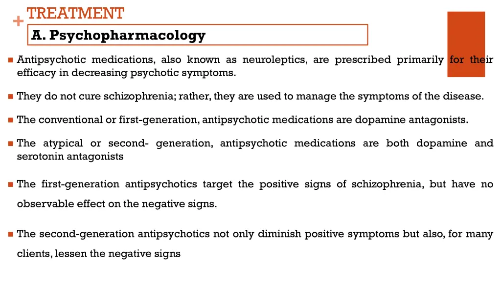 treatment a psychopharmacology