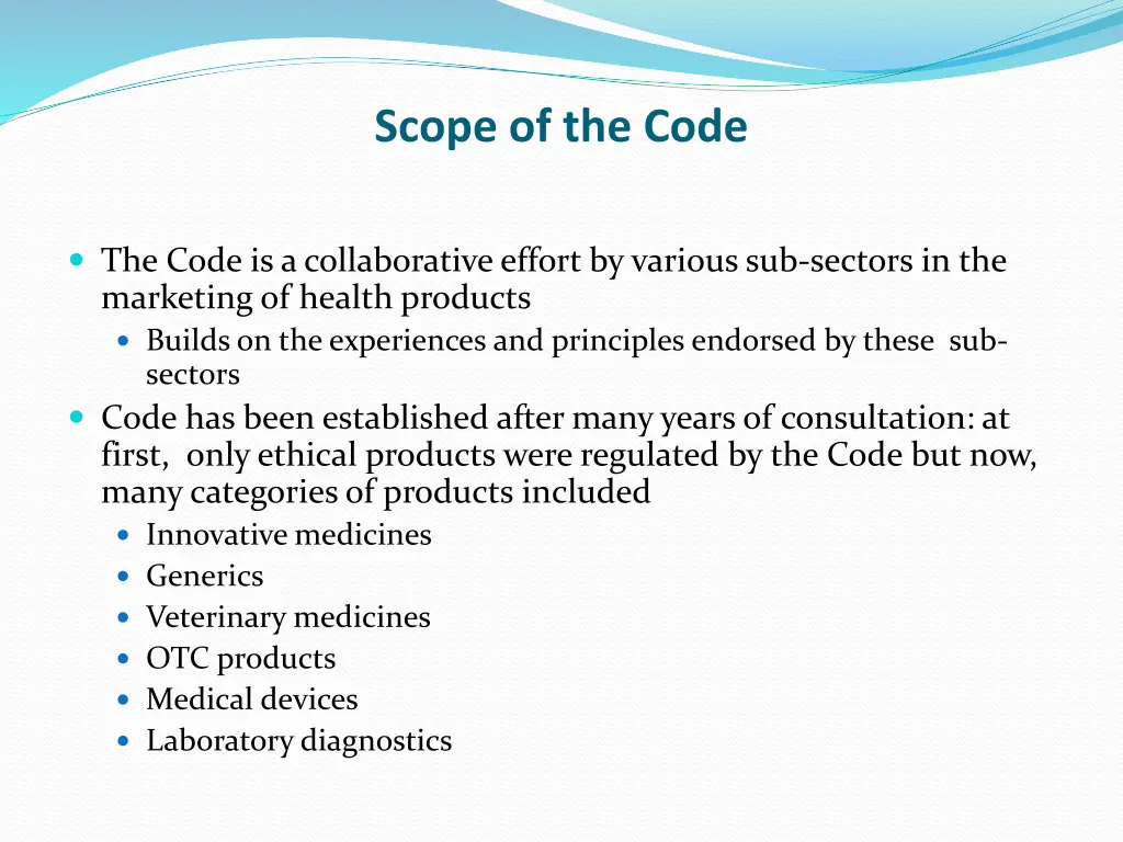 scope of the code