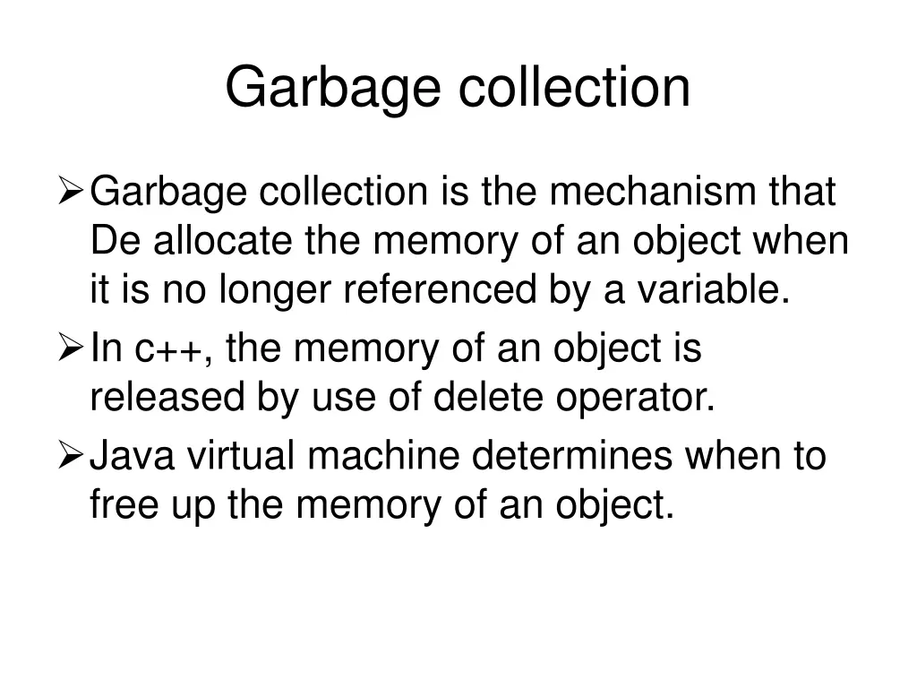 garbage collection