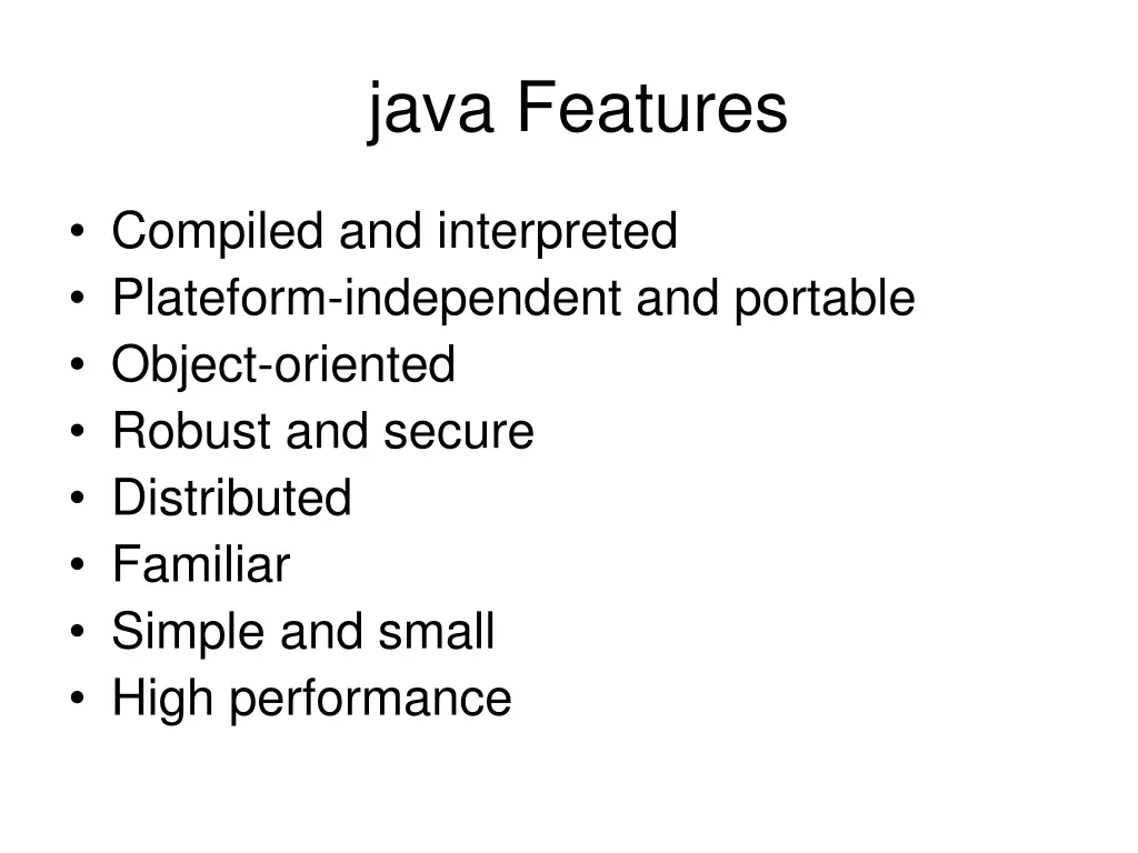 java features