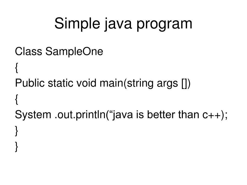 simple java program