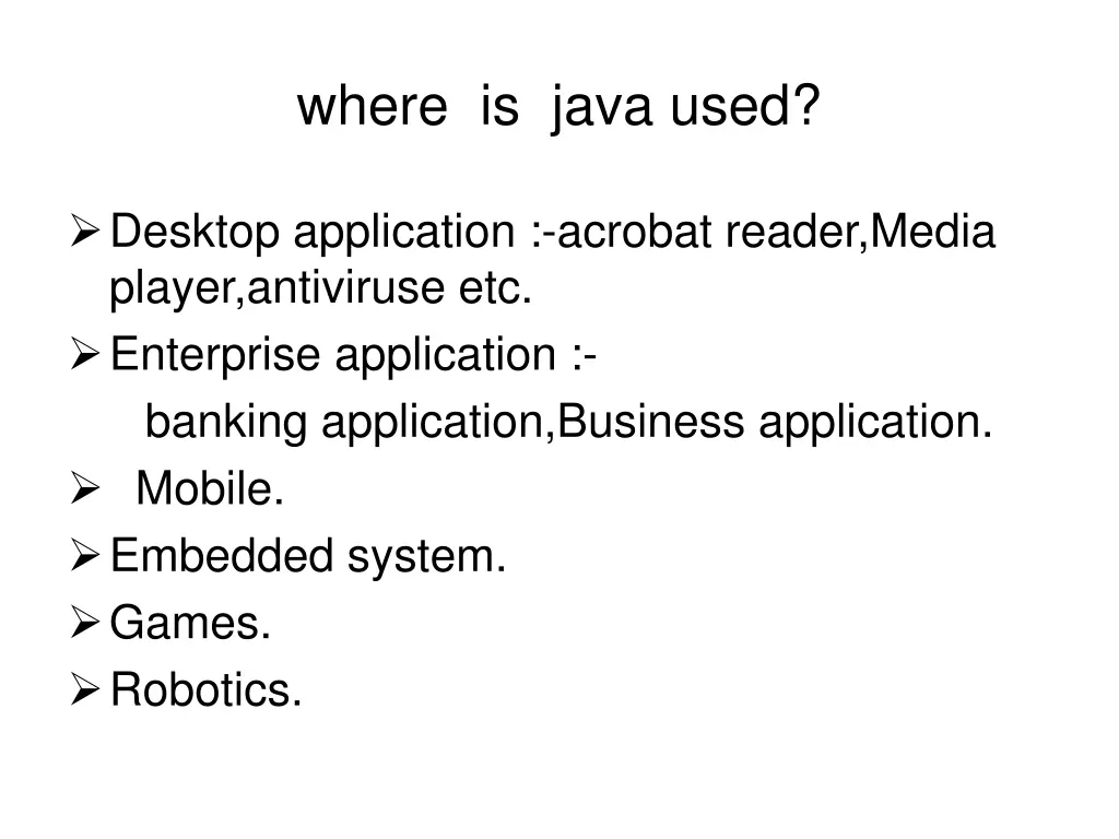 where is java used