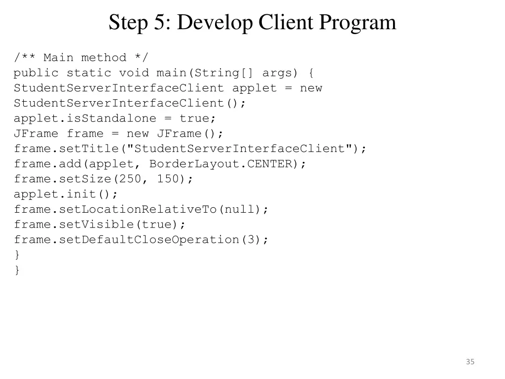 step 5 develop client program 4