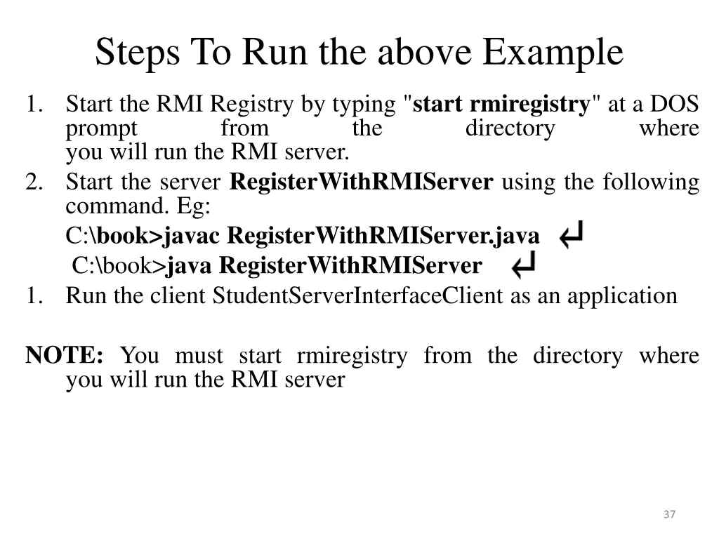 steps to run the above example