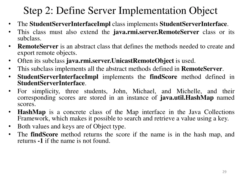 step 2 define server implementation object 2