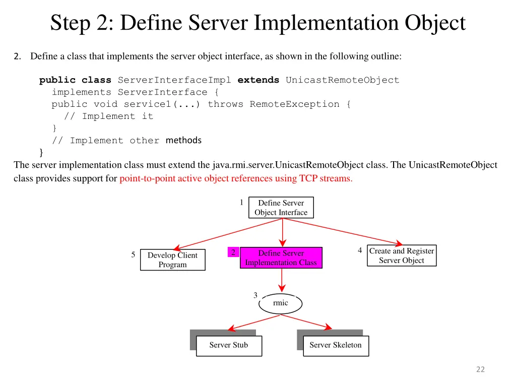 step 2 define server implementation object