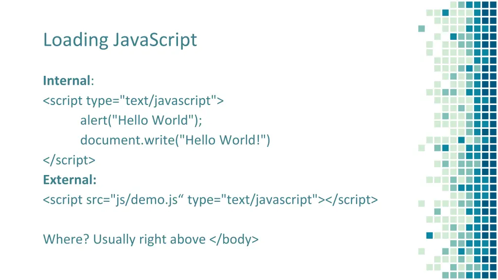 loading javascript