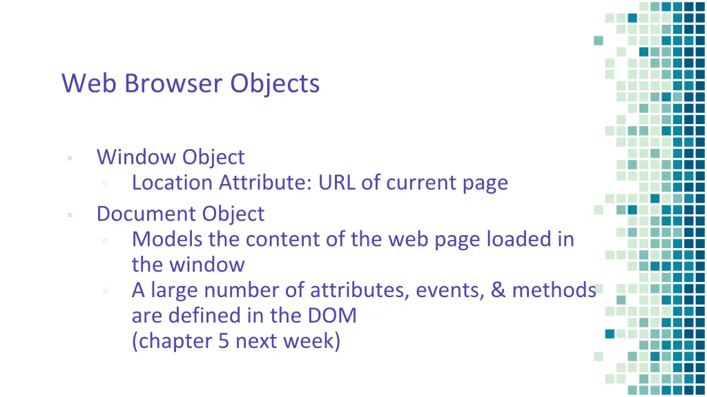 web browser objects