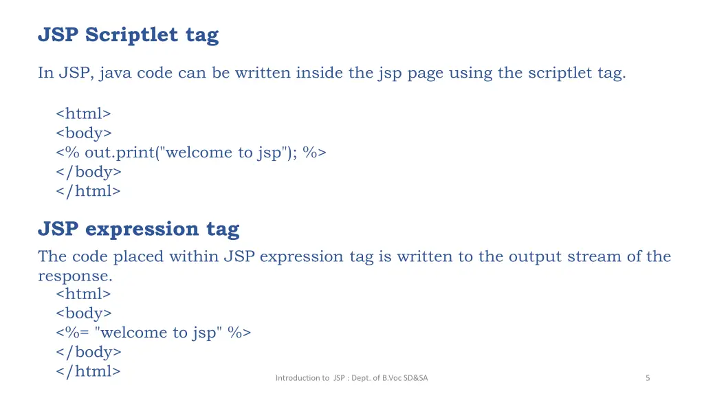 jsp scriptlet tag