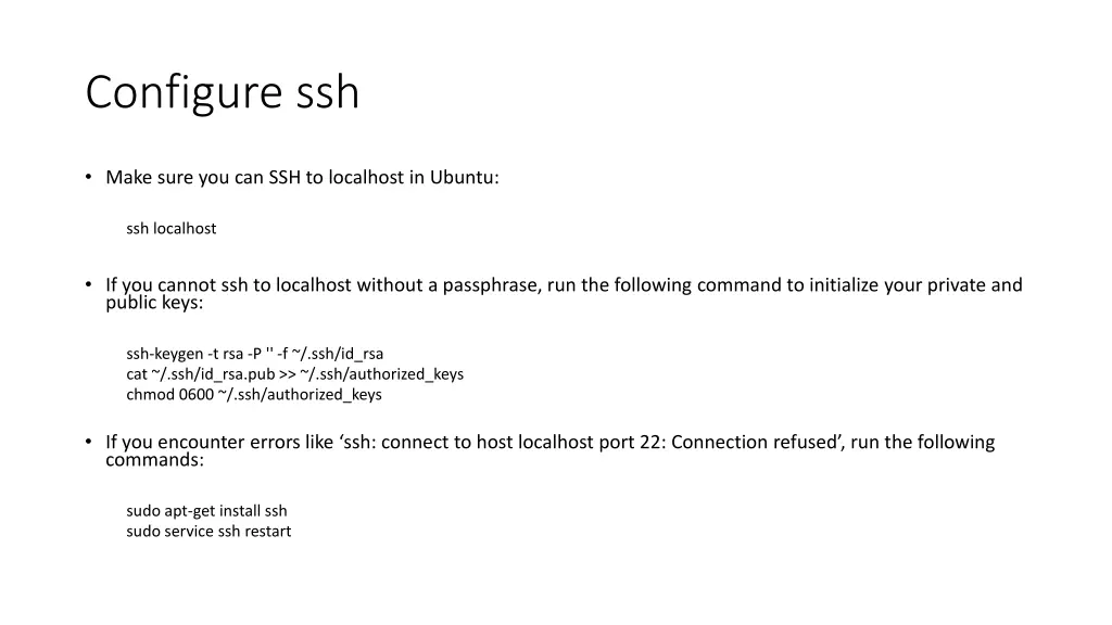 configure ssh