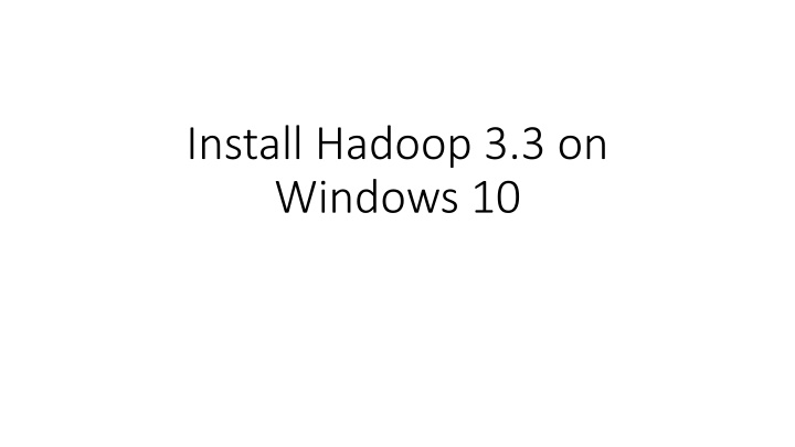 install hadoop 3 3 on windows 10