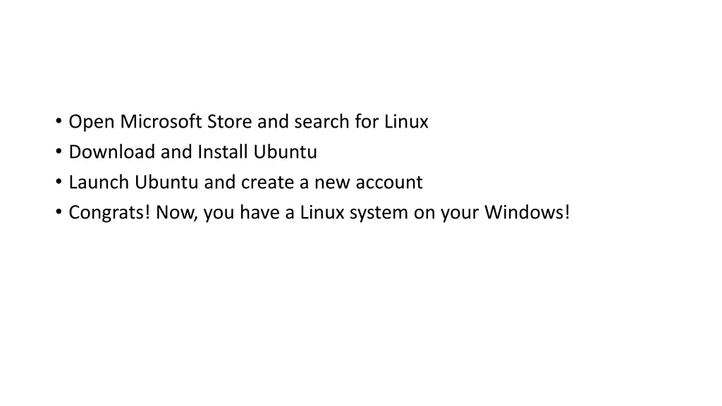 open microsoft store and search for linux