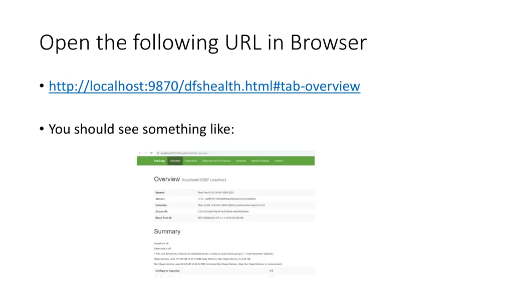 open the following url in browser