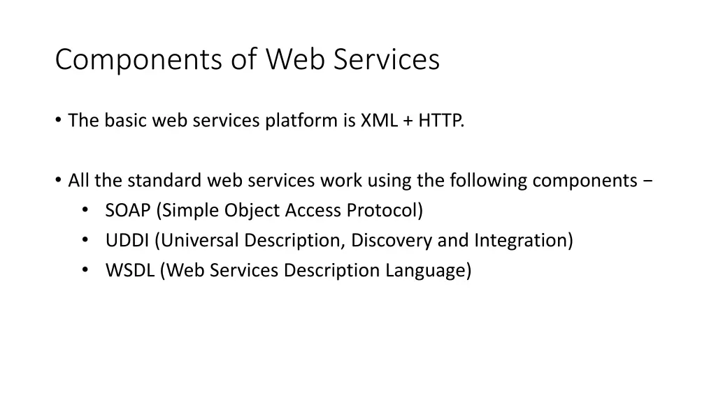 components of web services