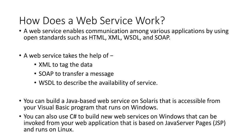 how does a web service work a web service enables