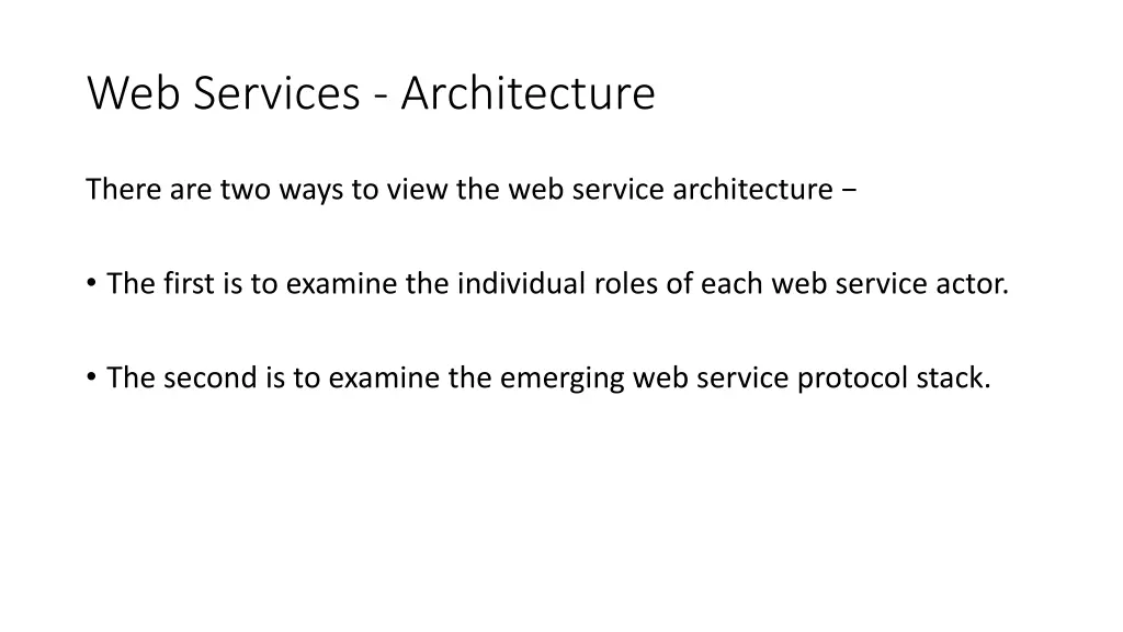 web services architecture