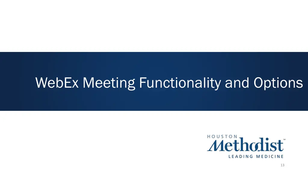 webex meeting functionality and options