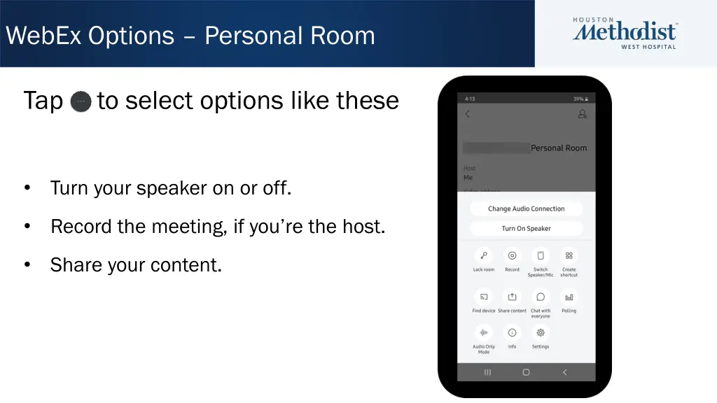 webex options personal room