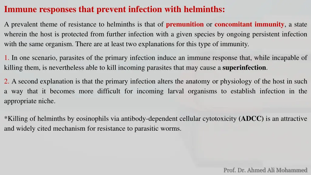 immune responses that prevent infection with