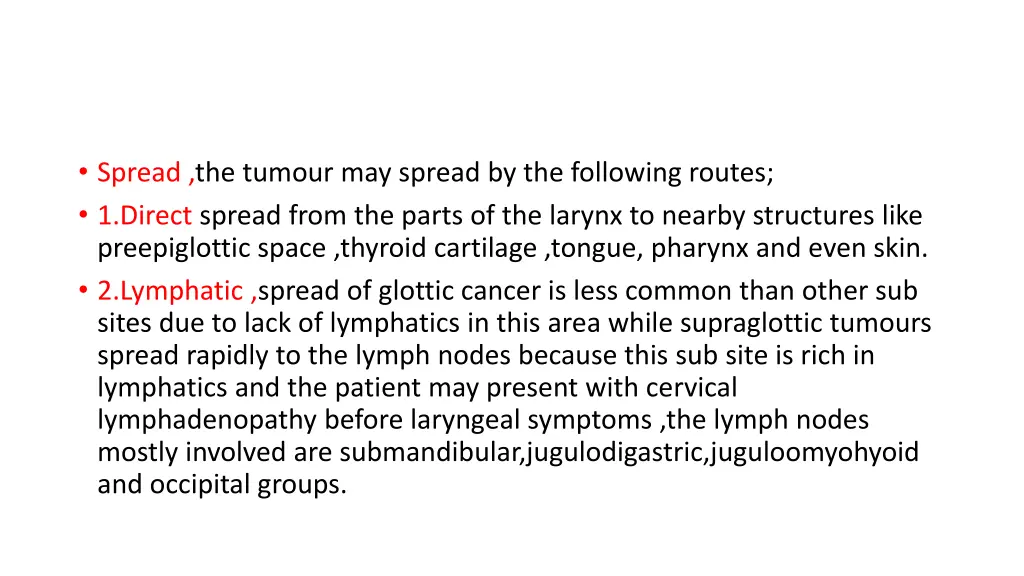 spread the tumour may spread by the following