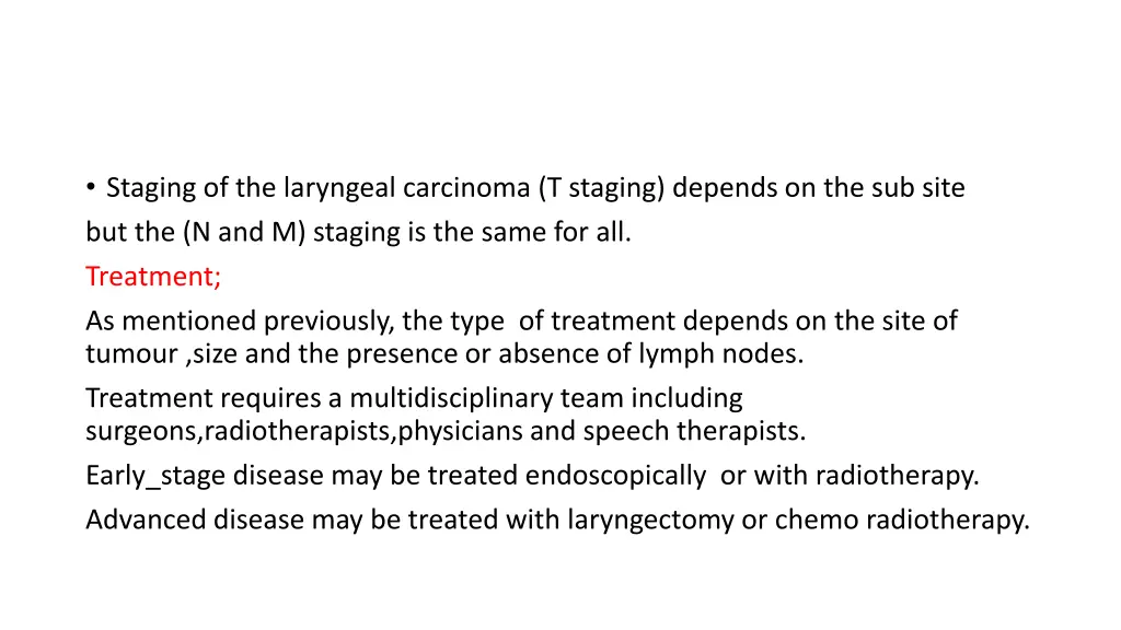 staging of the laryngeal carcinoma t staging