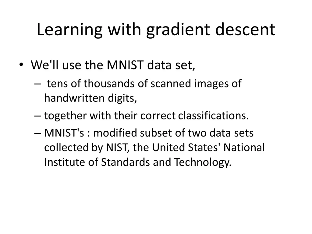 learning with gradient descent
