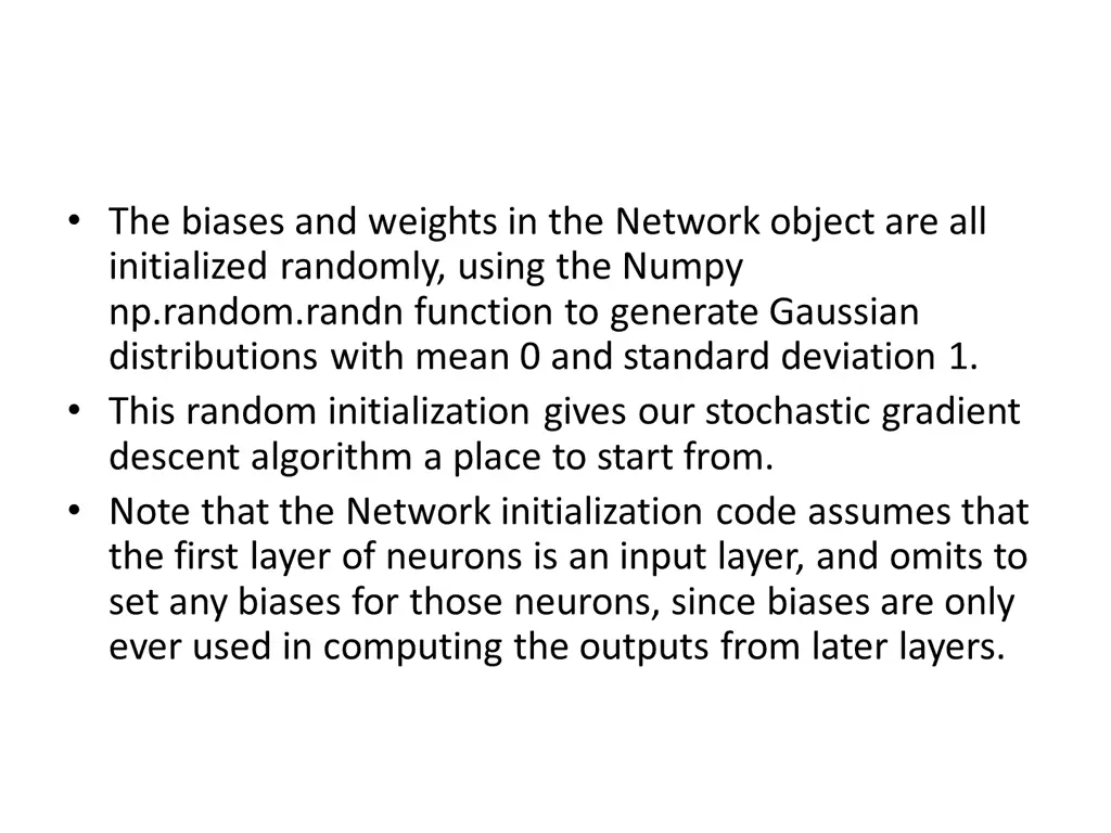 the biases and weights in the network object