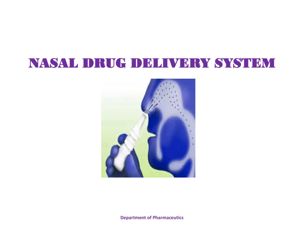 nasal drug delivery nasal drug delivery system