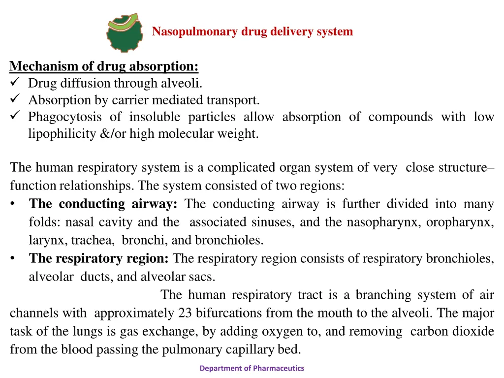 nasopulmonary drug delivery system 14