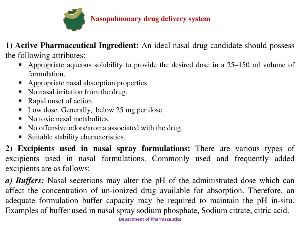 nasopulmonary drug delivery system 22