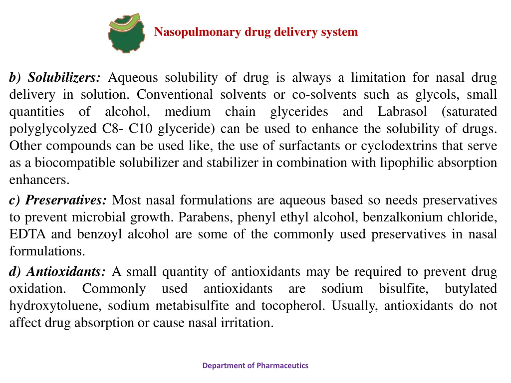 nasopulmonary drug delivery system 23