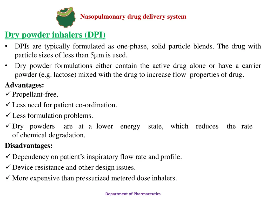 nasopulmonary drug delivery system 31