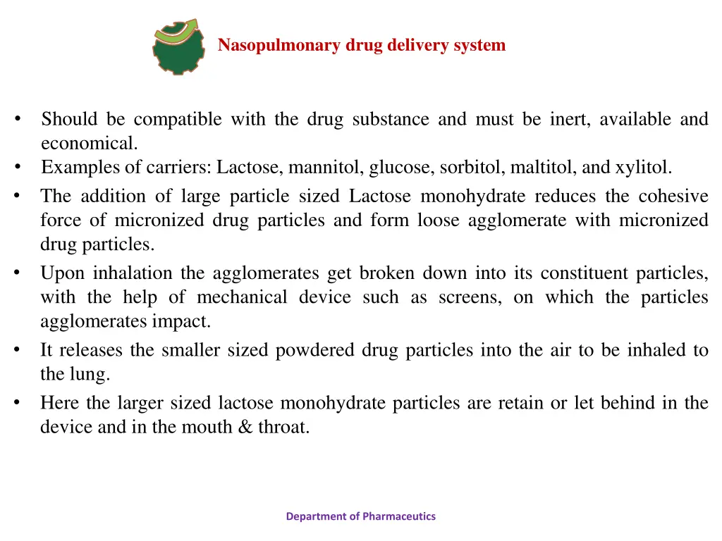 nasopulmonary drug delivery system 33