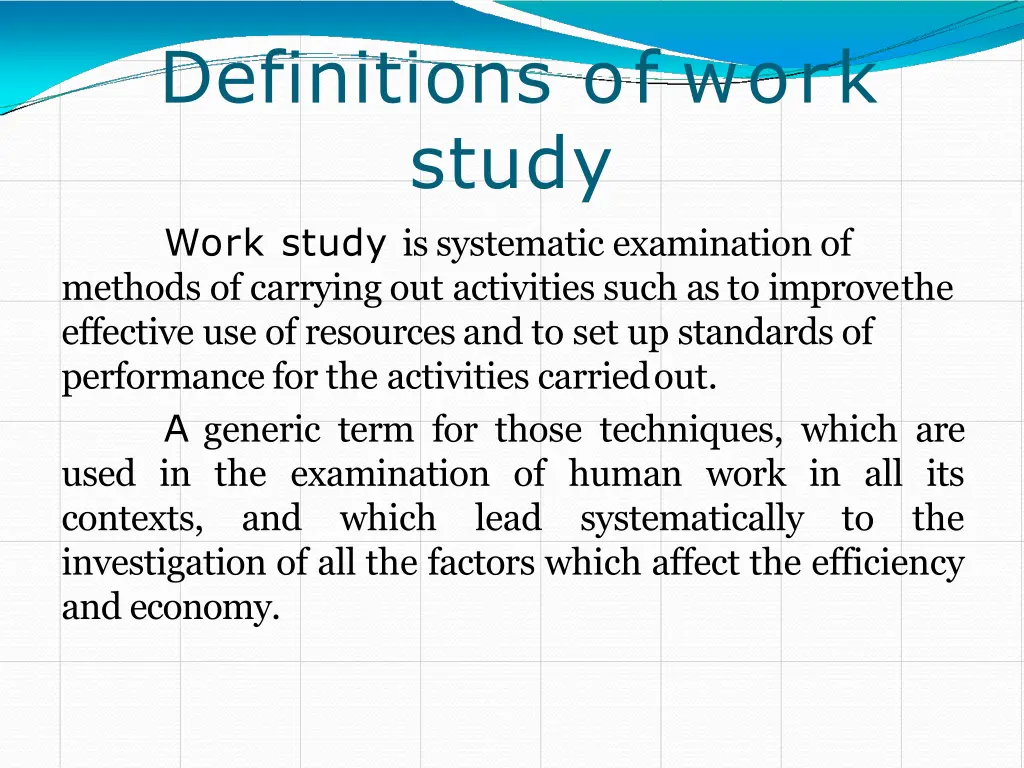 definitions of work study work study