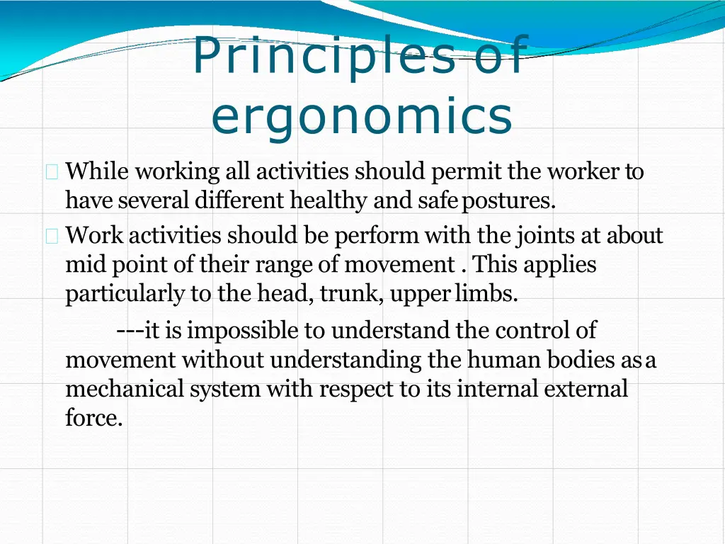 principles of ergonomics