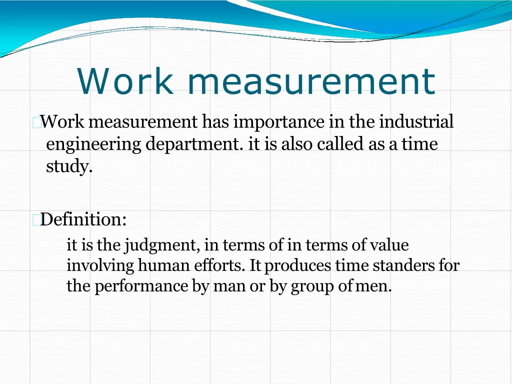 work measurement