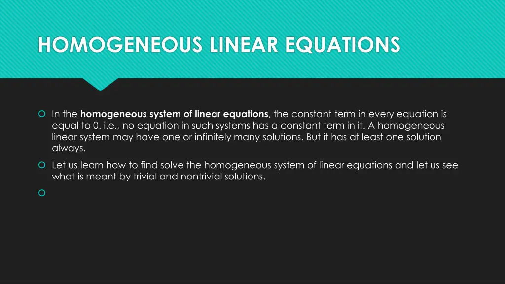 homogeneous linear equations