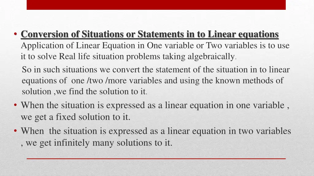 conversion of situations or statements