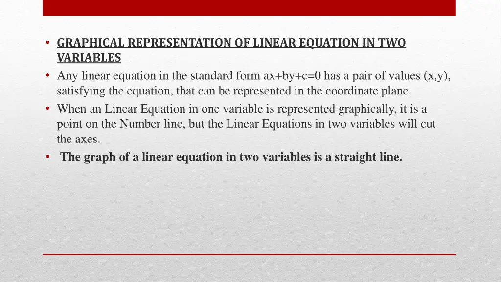 graphical representation of linear equation