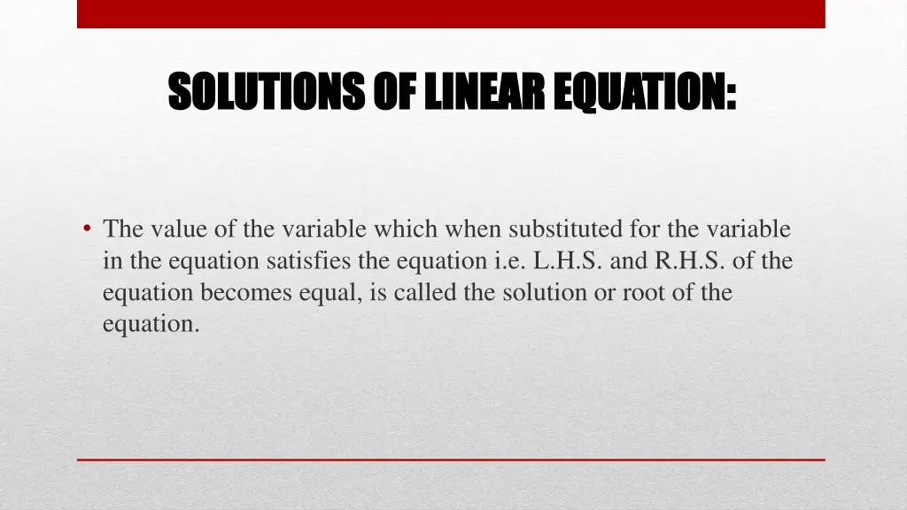 solutions of linear equation solutions of linear