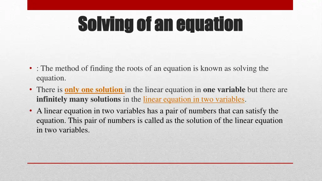 solving of an equation solving of an equation