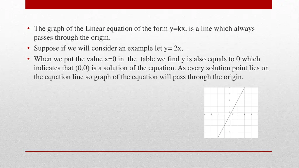 the graph of the linear equation of the form